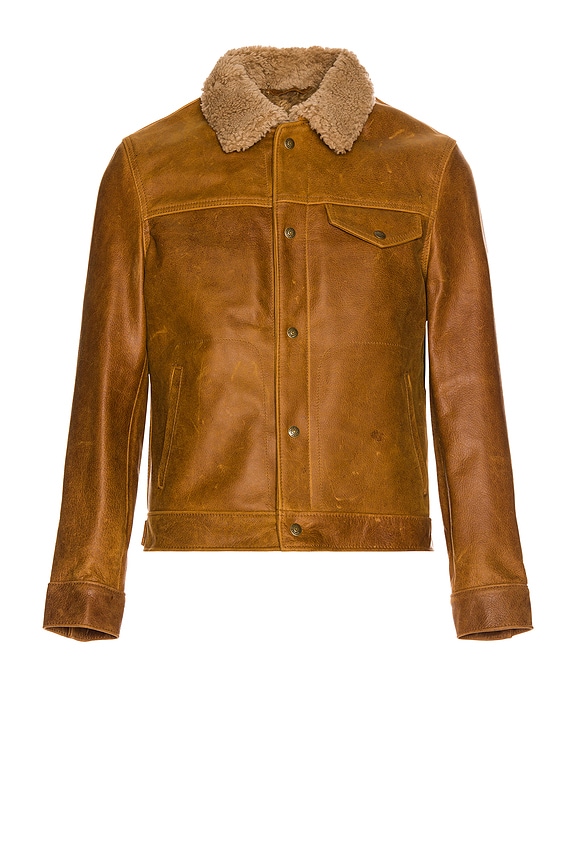 Schott Waxy Buffalo Leather Sunset Jacket in Brown | FWRD