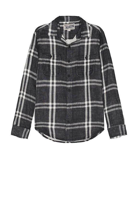 OFF-WHITE Arrow Hoodie Flannel Shirt in Grey | FWRD
