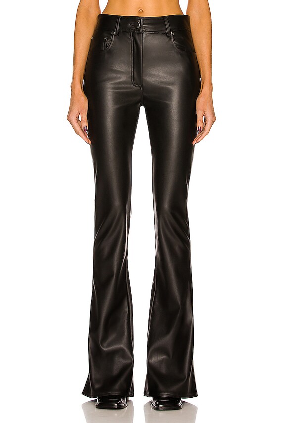 Wolford x Amina Muaddi Vegan Leather Bodysuit in Black | FWRD