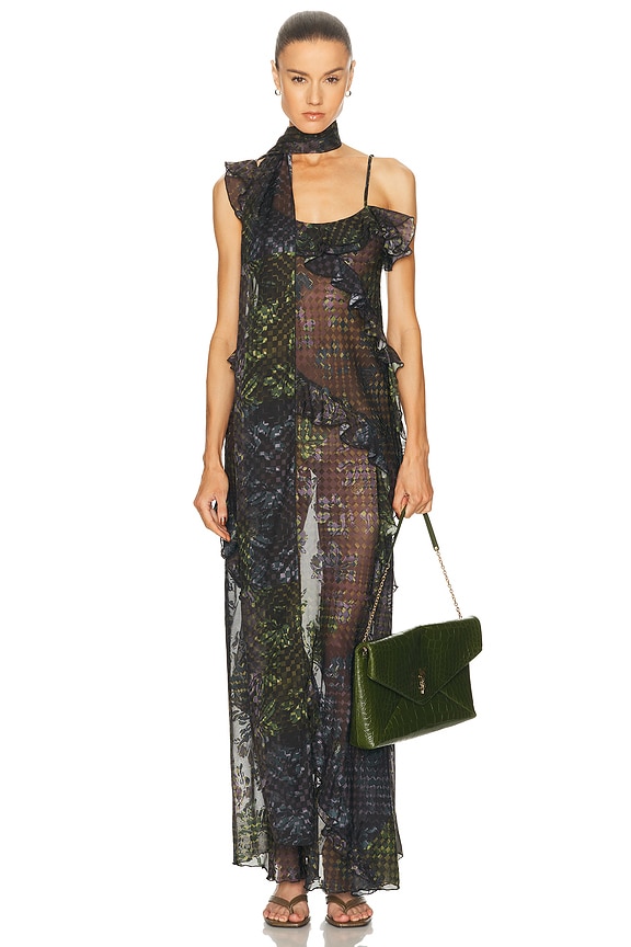 siedrs monica ruffled glittered organza maxi dress MONICA - Ruffled mesh maxi dress