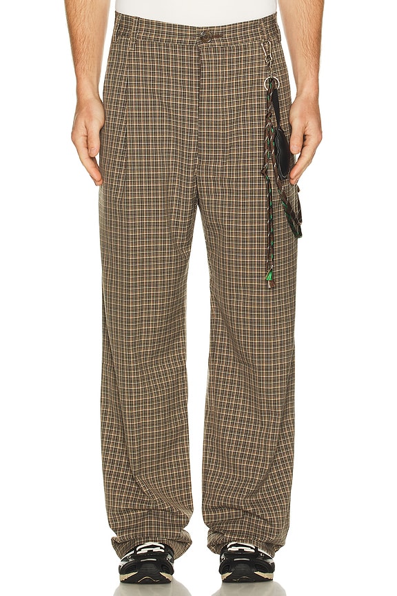 【OLIVE】IVY Trousers Wide TR Plaid BEAMS PLUS - 【OLIVE】【S】IVY Trousers Wide TR Plaidの通販 by