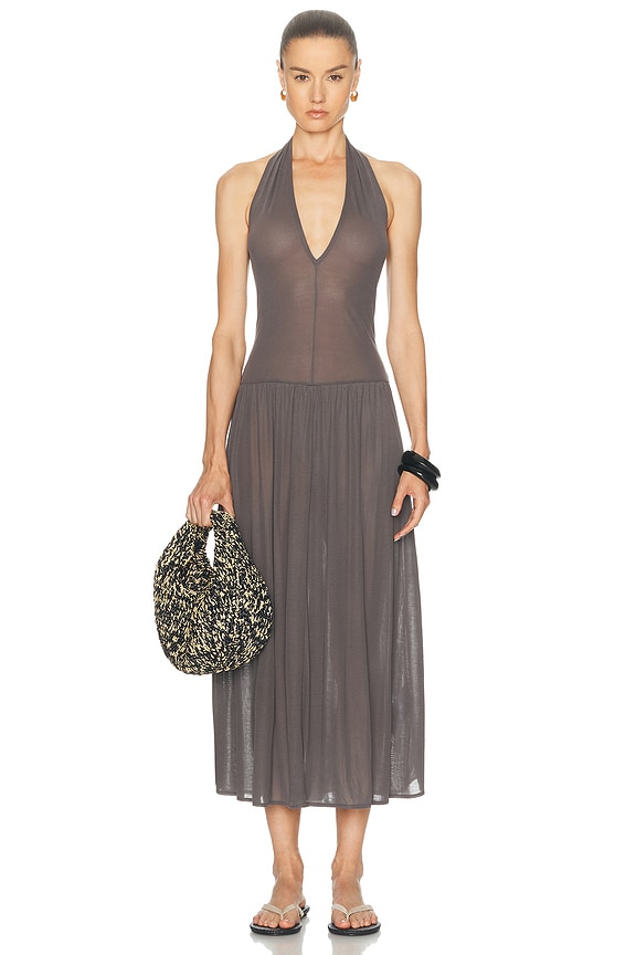 PatBO Palmeira Netted Beach Dress in Sage | FWRD