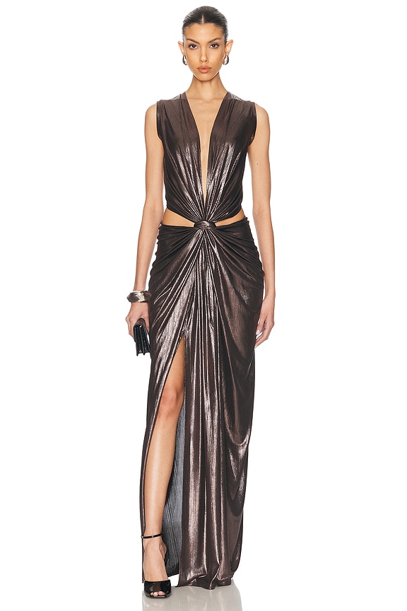 Ann Demeulemeester Raso Stretch Satin Dress in Black | FWRD