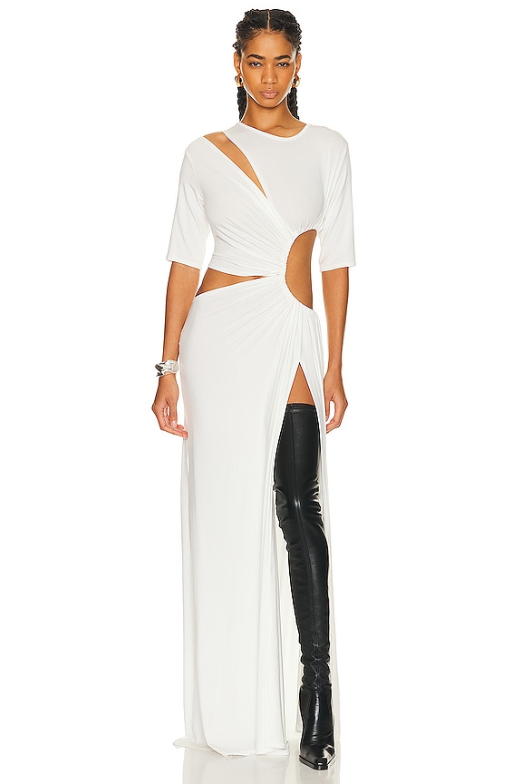 Helsa Philomena Jersey Dress in Vanilla | FWRD Helsa Philomena Jersey Dress in Vanilla | FWRD