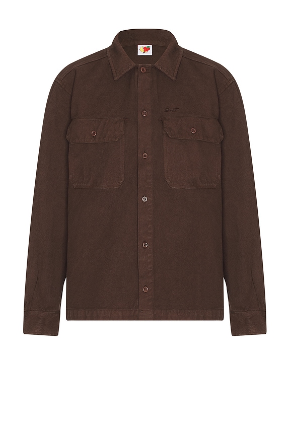 the row beto shirt ザロウ シャツ ブラウン XL 美品 茶色 The Row Beto Shirt in Dark Chocolate | FWRD