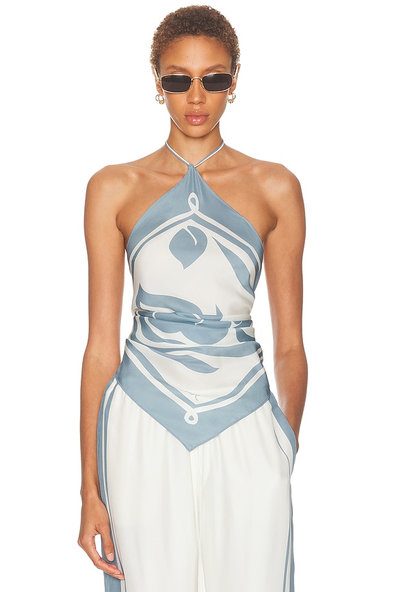 Emilio Pucci Halter Top in Blu & Medio | FWRD