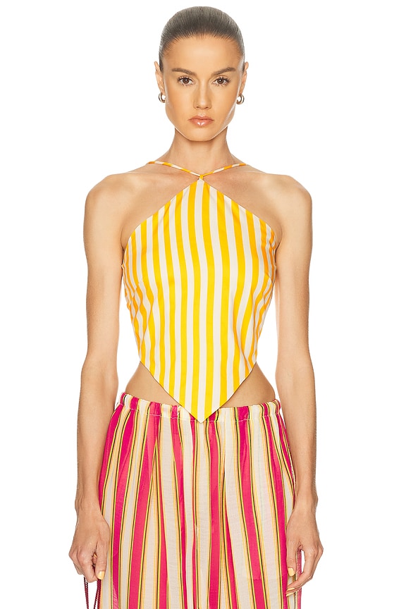 ☆194 EMILIO PUCCI ノースリーブ カットソー タンクトップ 2枚 Emilio Pucci // Pink & Multicolour Printed Cowl Tank Top – VSP