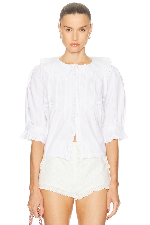 Zimmermann Poplin Bodice Top in Ivory | FWRD