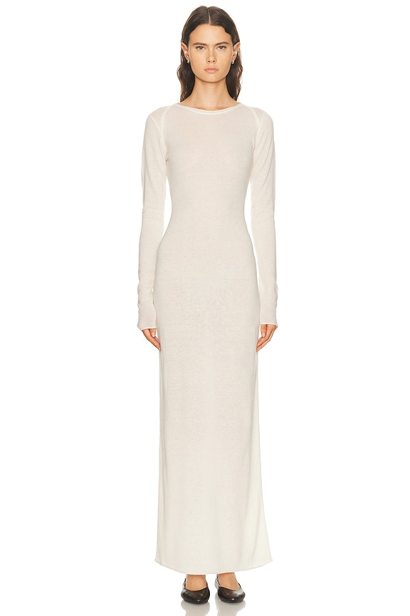 Toteme Long Sleeve Jersey Dress in Grey Melange | FWRD
