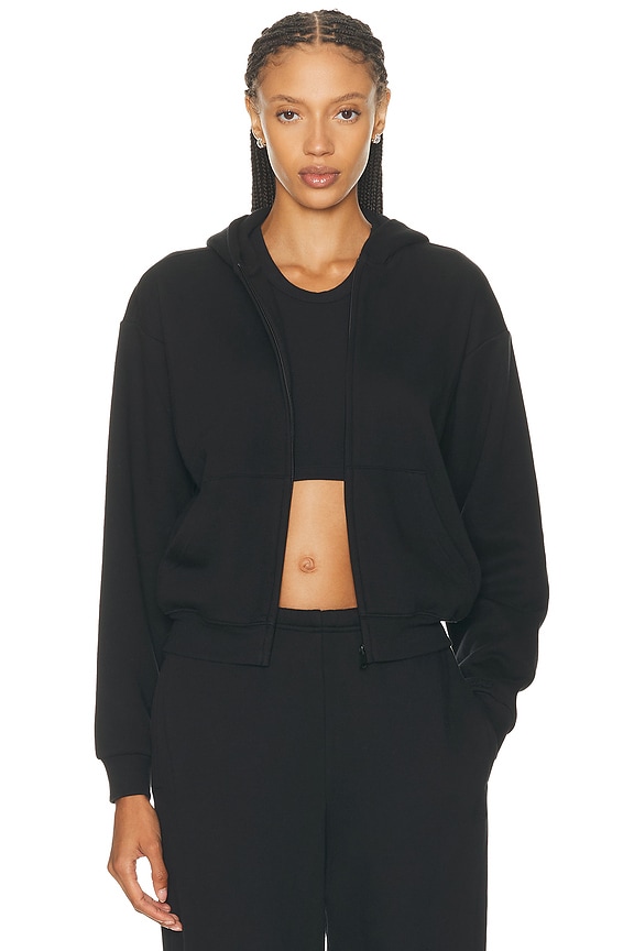 R13 Balloon Zip Up Hoodie in Washed Black | FWRD