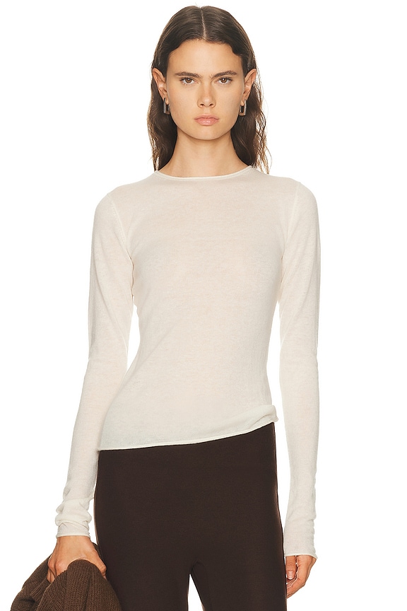 Enza Costa Draped Boatneck Top in Chalk | FWRD