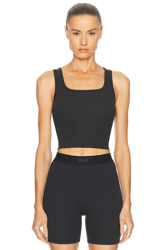 adidas by Stella McCartney Two-Tone Zipped Crop Top in Black
