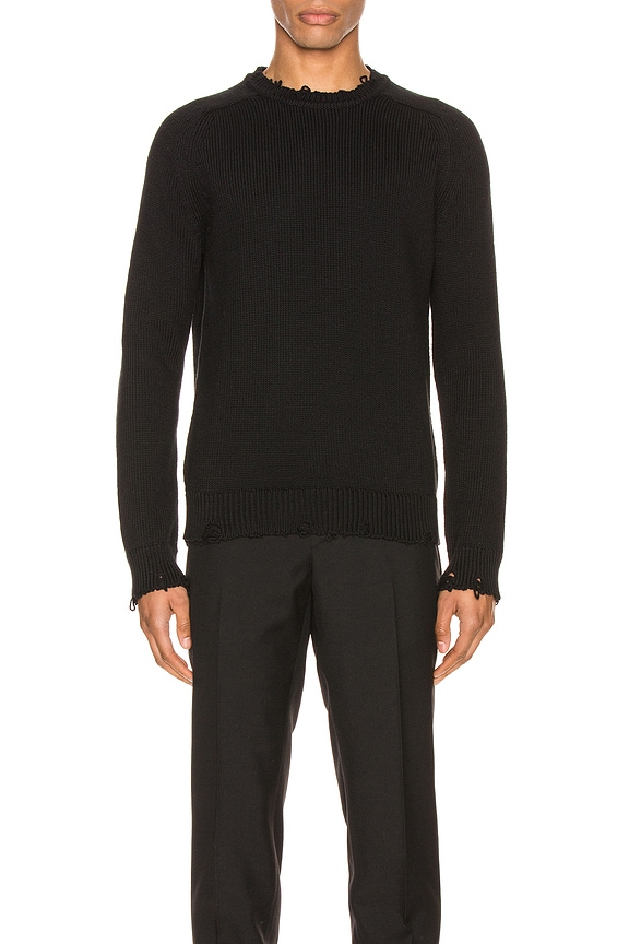 GIVENCHY｜ROUND NECK KNITS (BW90LB4ZAQ 001) GIVENCHY Cropped jacquard-knit sweater | NET-A-PORTER