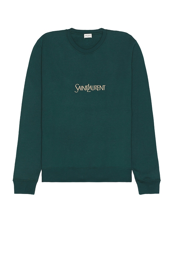 Sporty&Rich| (USA Health Club Crewneck - Thyme/Navy (WS Sporty & Rich USA Health Club Crewneck in Thyme | FWRD