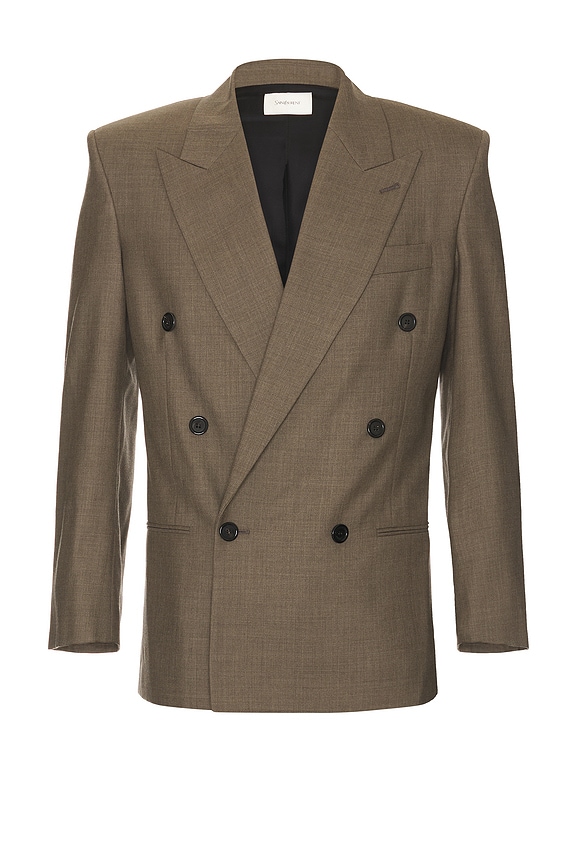 Saint Laurent Manteau Coat in Beige | FWRD