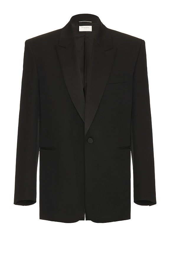 Thom Browne Unstructured Soft Shoulder Patch Blazer in Black Thom Browne Unstructured Soft Shoulder Patch Blazer in Black