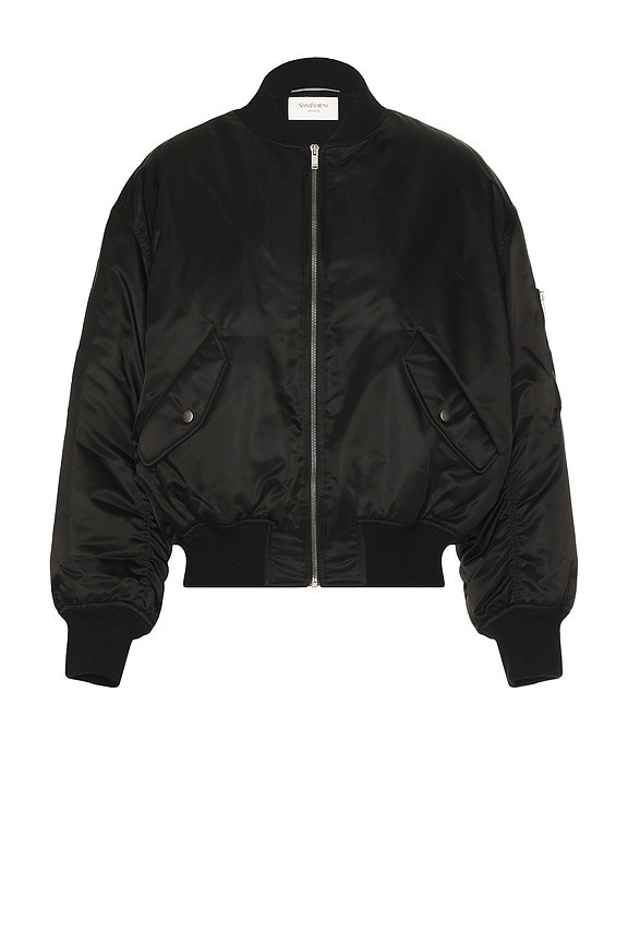 Balenciaga Hooded Bomber in Black | FWRD
