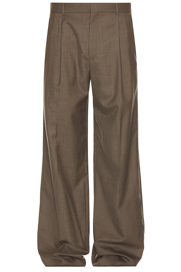 Bottega Veneta Subtle Wool Chevron Two Pleats Straight