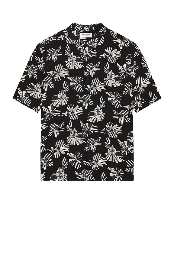 Saint Laurent Hawaii Short Sleeve Shirt in Sand & Kaki | FWRD