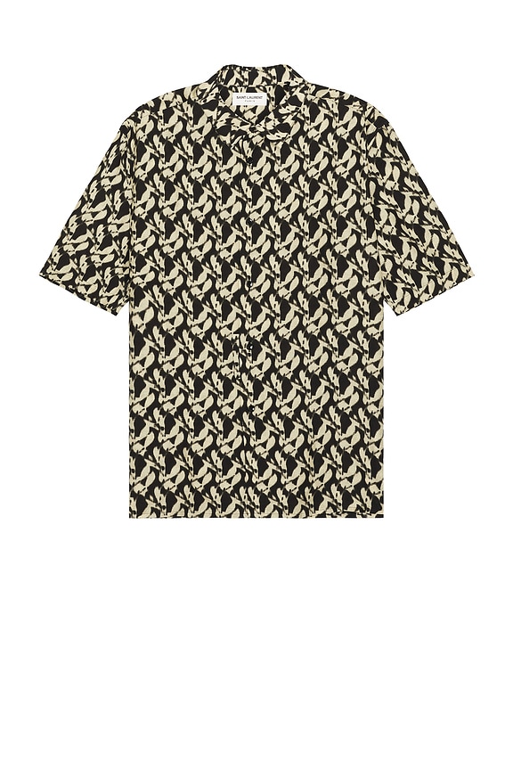 Saint Laurent Hawaii Short Sleeve Shirt in Sand & Kaki | FWRD