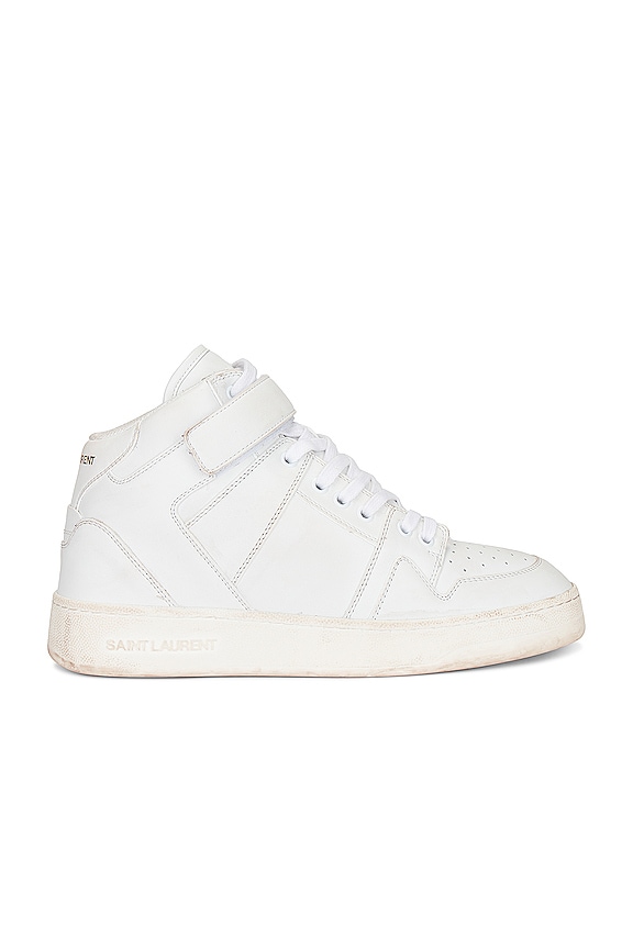 Rick Owens Geobasket Sneaker in Milk & Black | FWRD Rick Owens Geobasket Sneaker in Milk & Black | FWRD