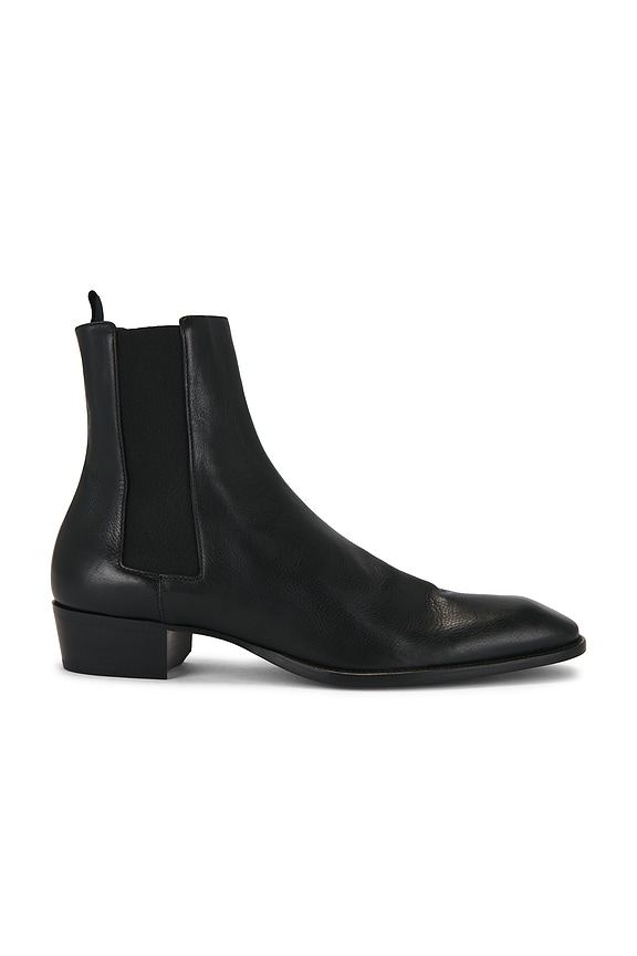 YSL Wyatt Black Chelsea Boots Wyatt suede Chelsea boots in black - Saint Laurent | Mytheresa main image 4
