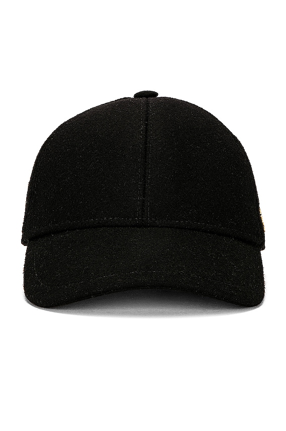 Saint Laurent Leather Cap With Small Visor in Black | FWRD