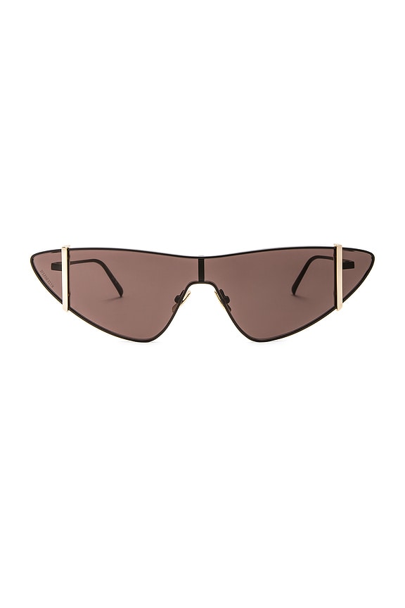 Rick Owens Shield Sunglasses in Black & Clear | FWRD