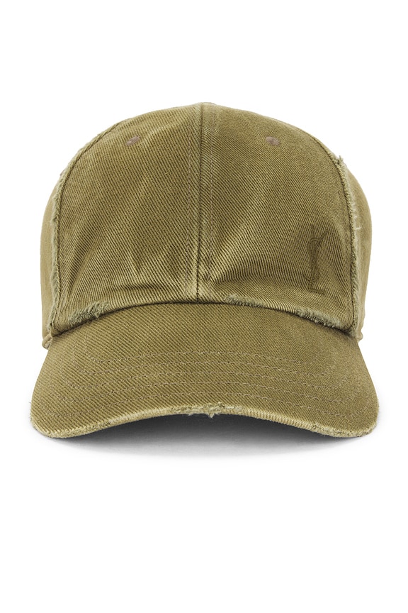 【送料&関税込】Saint Laurent Leather Cap Saint Laurent Leather Cap With Small Visor in Black | FWRD