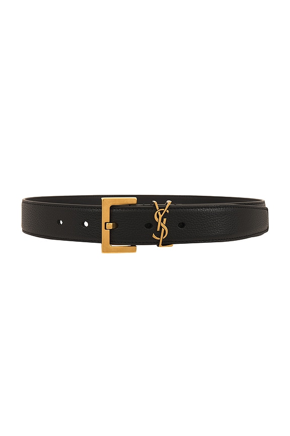 SAINT LAURENT ベルト NEW CASSANDRE BUCKLE BELT IN SMOOTH LEATHER | Saint Laurent