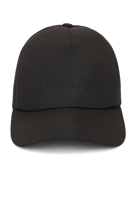 【送料&関税込】Saint Laurent Leather Cap Saint Laurent Leather Cap With Small Visor in Black | FWRD