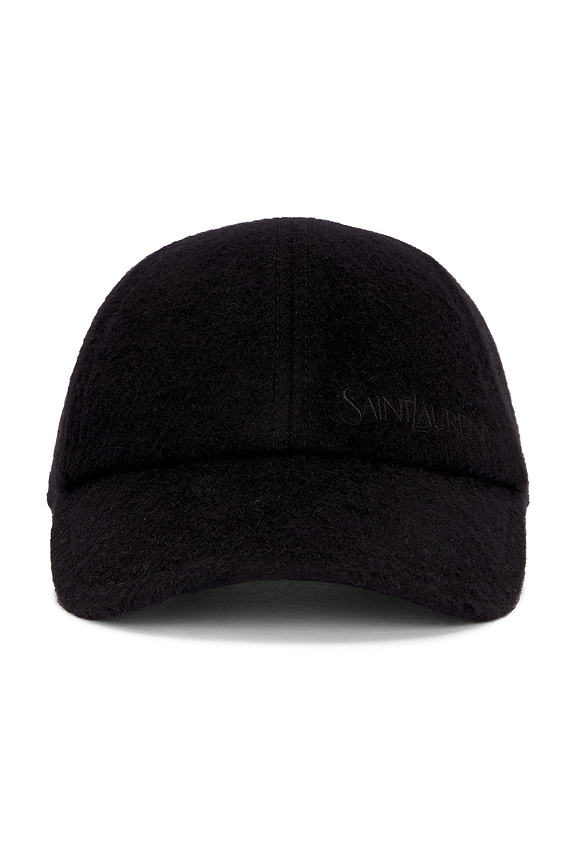 【送料&関税込】Saint Laurent Leather Cap Saint Laurent Leather Cap With Small Visor in Black | FWRD