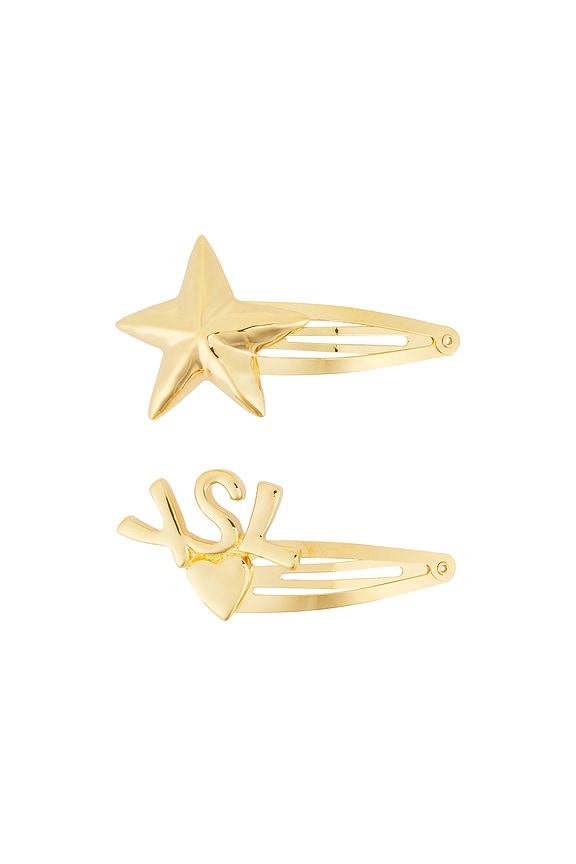 ヘアアクセサリー Saint Laurent HAIR ACCESSORIES (820845Y1500) Gold Logo hairpin Saint Laurent - Vitkac Italy
