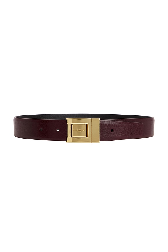 Saint Laurent Boucle LA 66 Belt in Kobicha & Black | FWRD