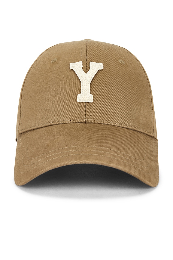 Saint Laurent Washed Denim Cap in Khaki | FWRD