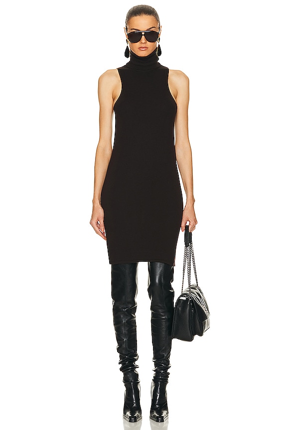 Rick Owens Ribbed Sleeveless Tube Dress in Black | FWRD Rick Owens Ribbed Sleeveless Tube Dress in Black | FWRD