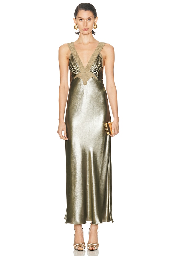 KHAITE Coast Dress in Gold | FWRD KHAITE Coast Dress in Gold | FWRD