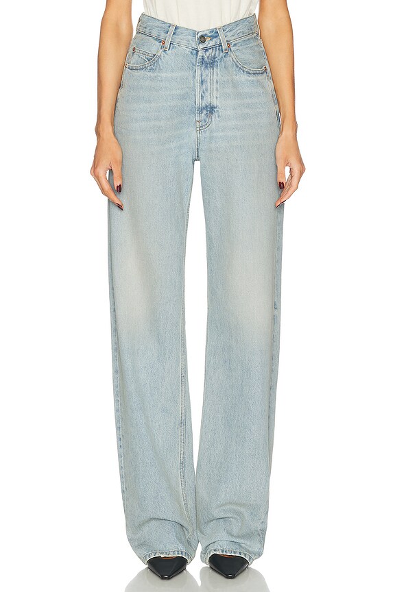 デニム・ジーパン Bottega Veneta Bottega Veneta Light Grey Flared Jeans Bottega Veneta デニム - Light Grey | FWRD