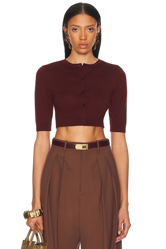 Ferragamo Cropped Cardigan in Red | FWRD