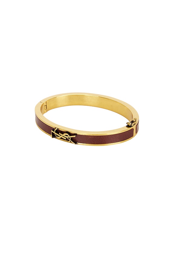 Saint Laurent Lizard Bangle in Scotch Brown & Dark Scotch Brown | FWRD