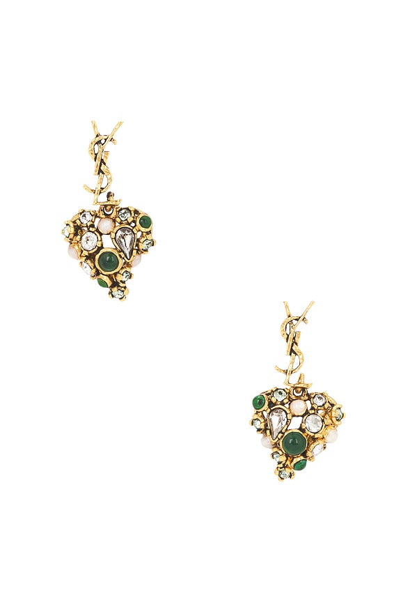 Balenciaga XS B Chain Earrings in Shiny Gold | FWRD