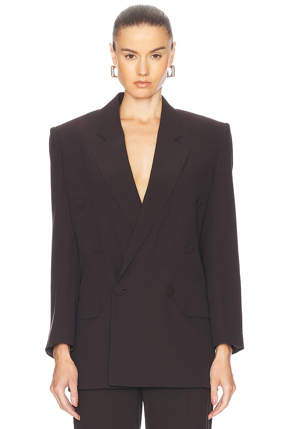 Bottega Veneta Sartorial Grain De Poudre Blazer in Burgundy