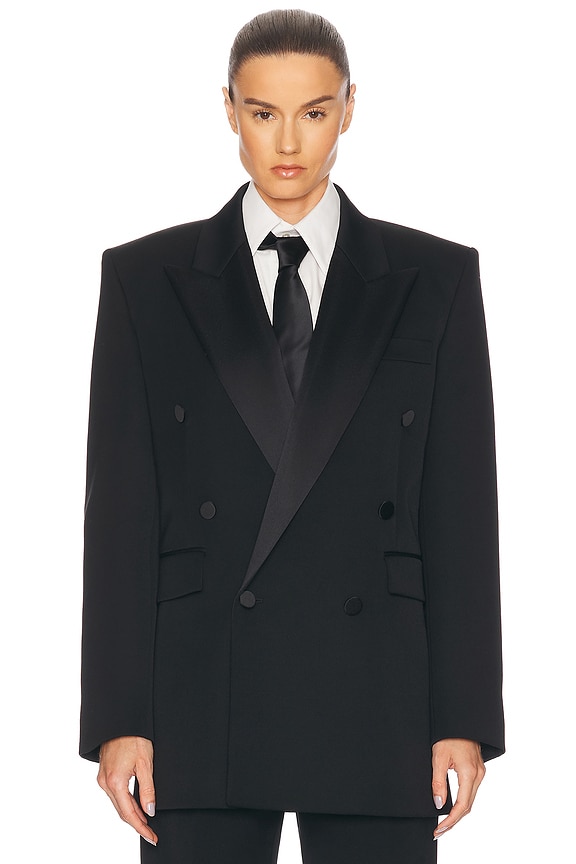 【BALENCIAGA】ウール ダブルジャケット ブラック 22145231_54283602_1000.jpg