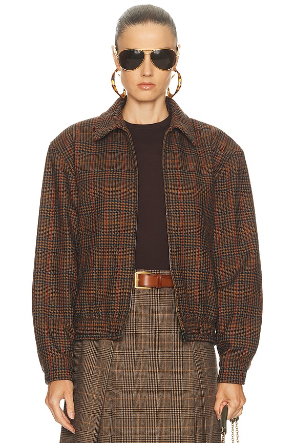 Wales Bonner Bonded Check Alto Jacket in Beige & Brown | FWRD