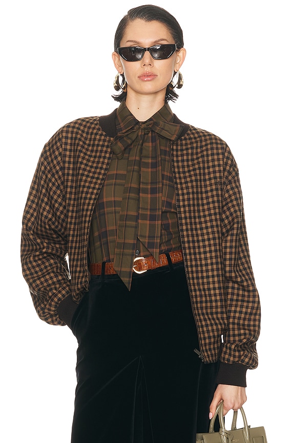 Amiri Reversible Trucker Flannel Jacket in Indigo Tint & Red | FWRD Amiri Reversible Trucker Flannel Jacket in Indigo Tint & Red | FWRD