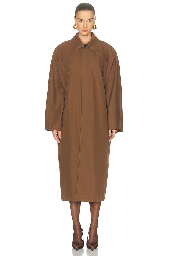 The Row Ryo Coat in Dark Brown | FWRD
