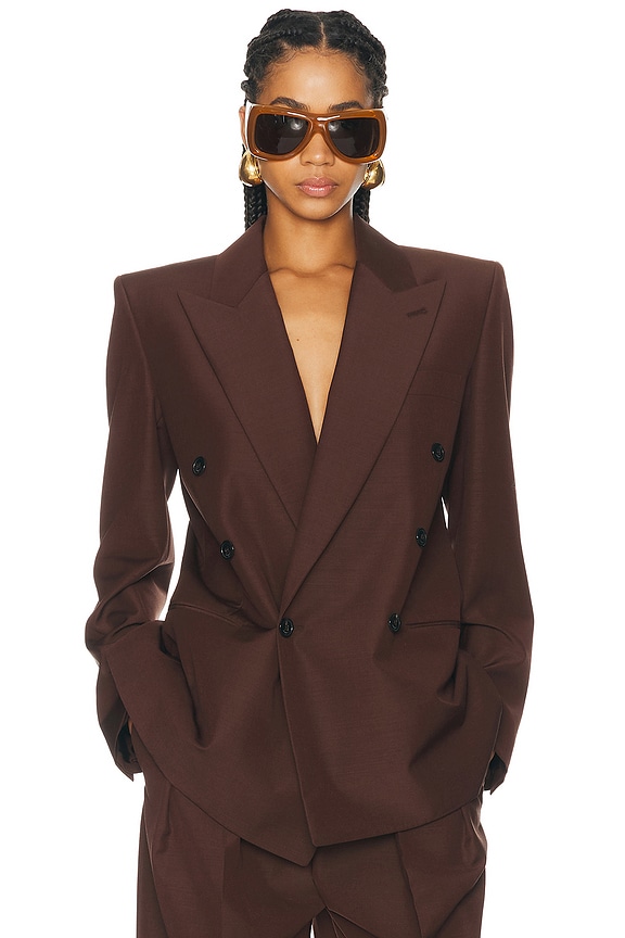 ALAÏA ALAΪA Straight Jacket in Aubergine | FWRD