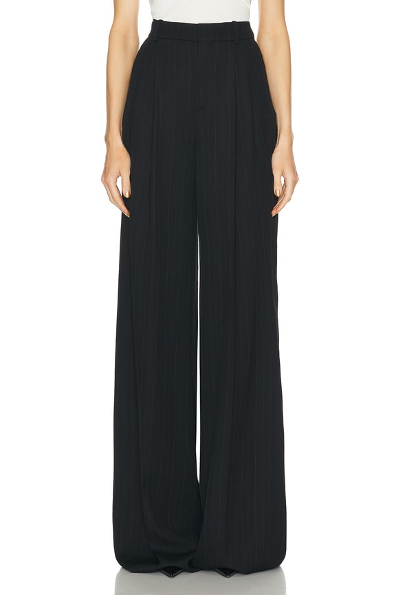 LＥDENM TUCK TROUSER Zimmermann Silk Tuck Pant in Black | FWRD