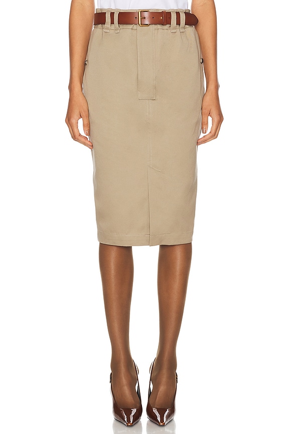 【送料&関税込】Stella McCartney Slit Tweed Skirt Stella McCartney Sequin Skirt in Cream | FWRD