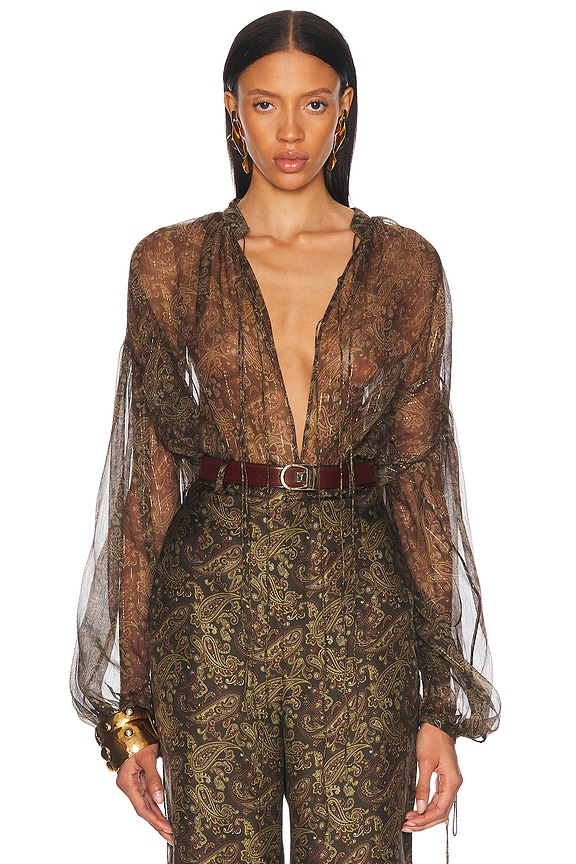 Isabel Marant Etoile Liliana Top in Black | FWRD